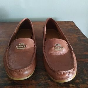 Coach Tan leather loafers, size 7